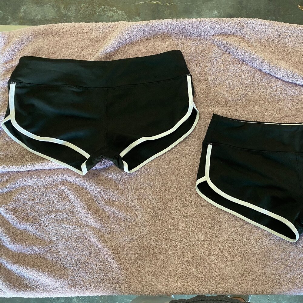 2 Pack Women’s Black Athletic Workout Shorts High Waist Activewear Gym Shorts